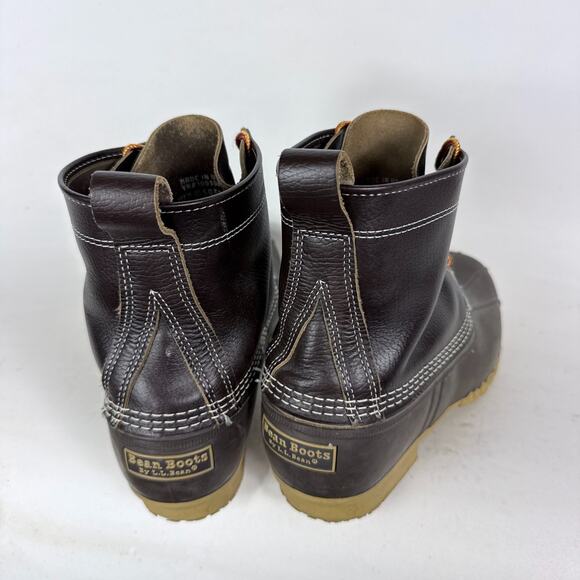 Vintage L.L.Bean Duck Boots men's 11 Brown Leather Waterproof Lace-Up Outdoor - Picture 7 of 11
